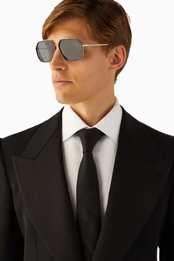 نظارة شمسية بإطار بارز الملمس معدن