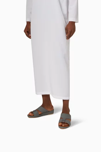 Manetta Contrast Sandals in Rubberised Leather