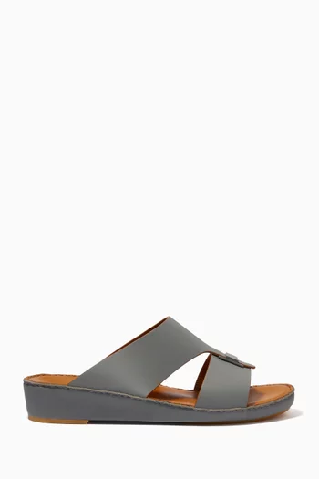 Manetta Contrast Sandals in Rubberised Leather