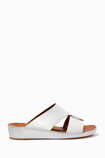 Manetta Contrast Sandals in Rubberised Leather