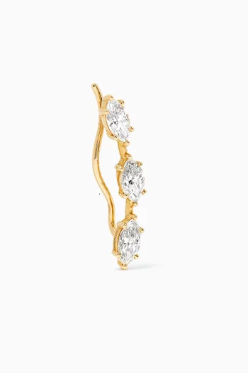 Marquise-cut Diamond Single Ear Climber in 18kt Yellow Gold