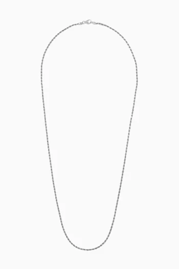 قلادة سلسلة بتصميم حبل فضة إسترلينية، 1.8 مم