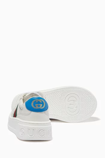 Chunky Web Sneakers in Leather  