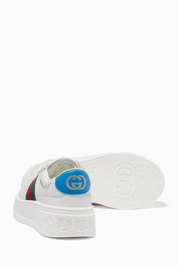 Chunky Web Sneakers in Leather