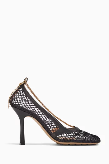 Stretch Pumps in Mesh & Leather 