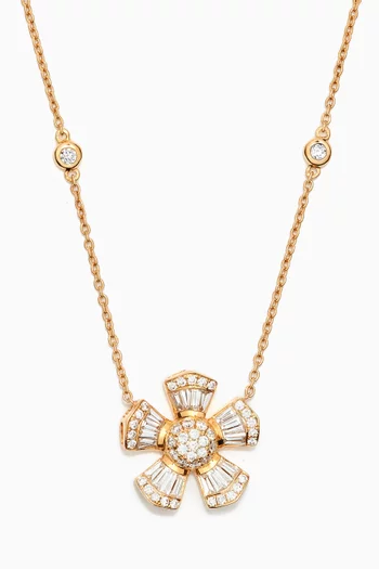 Fleur Large Diamond Necklace in 18kt  Yellow Gold