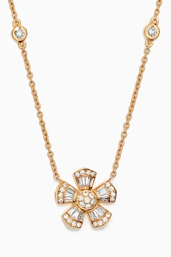 Fleur Mini Diamond Necklace in 18kt Yellow Gold 