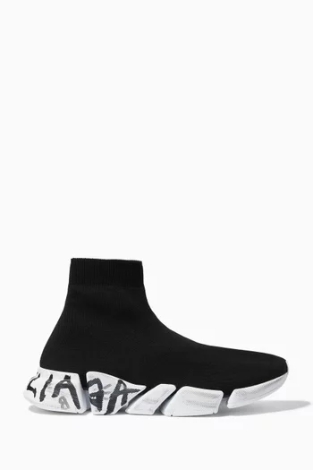 Speed 2.0 Graffiti Sneakers in Recycled Knit    