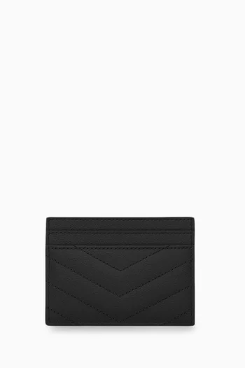 Cassandre Matelassé Card Case in Grain de Poudre Leather