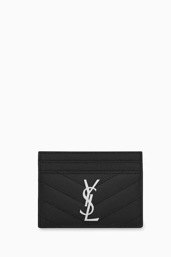 Cassandre Matelassé Card Case in Grain de Poudre Leather