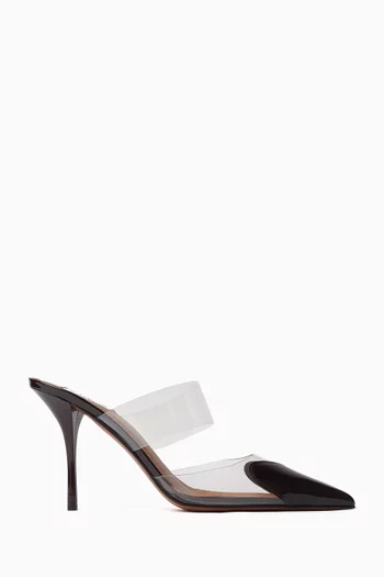 Heart 90 Mules in Patent Leather