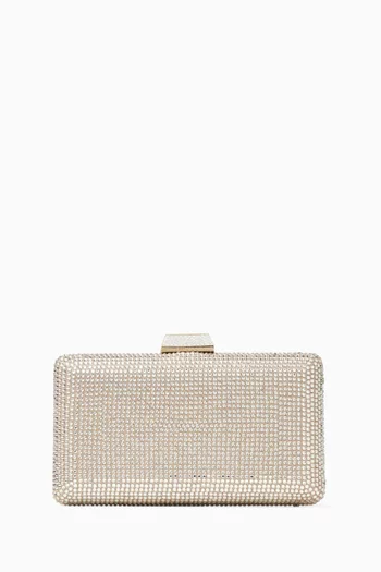 Small Clemmie Clutch in Crystal-embellished Satin