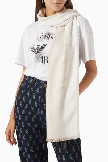 Two-tone Logo Scarf in Cotton-blend