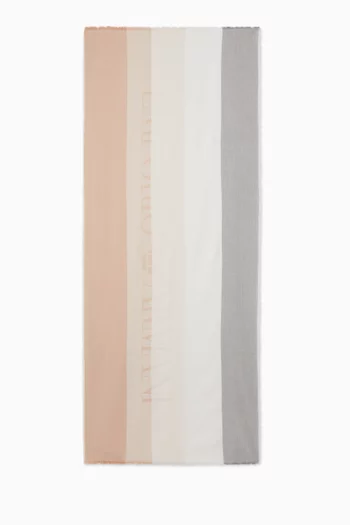 Two-tone Logo Scarf in Cotton-blend