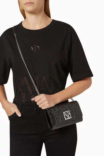 AX Logo Chain Wallet in Faux Leather