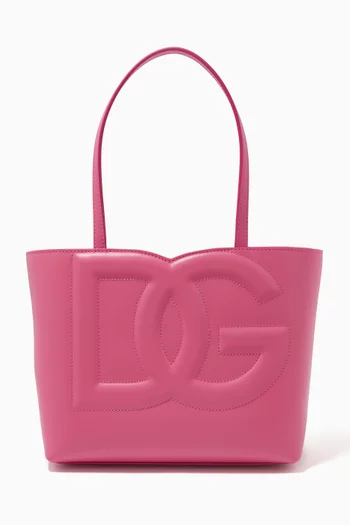 Small DG-embossed Logo Tote Bag in Calfskin