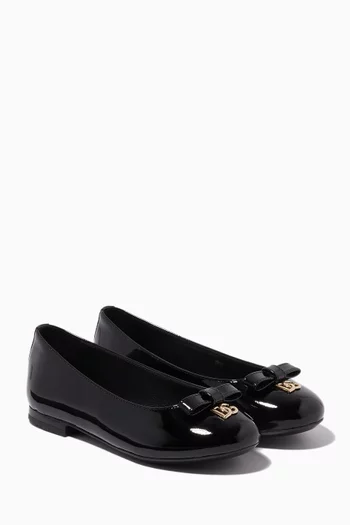 DG Logo Ballerina Shoes in Patent Leather