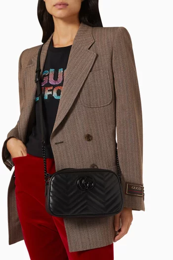 Small GG Marmont Shoulder Bag in Matelassé Chevron Leather