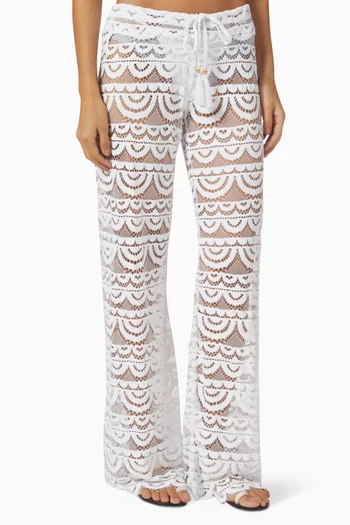 Malibu Lace Pants in Sheer Nylon Knit