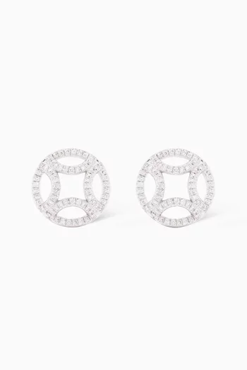 Perpétuel.le Diamond Pavée Earrings in 18k Recycled White Gold  