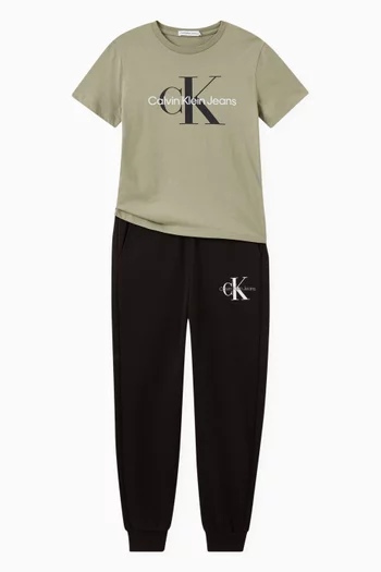Monogram Logo Sweatpants in Cotton