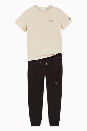 CKJ Stack Logo Sweatpants in Organic Cotton-blend