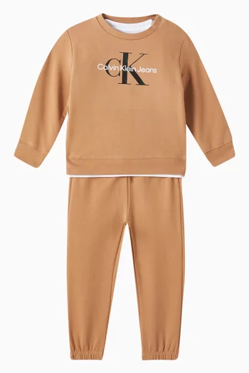 Logo T-shirt & Tracksuit Set in Stretch-cotton