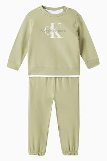 Logo T-shirt & Tracksuit Set in Stretch-cotton