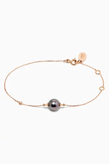 My First Pearl Bracelet in 18k Rose Gold  