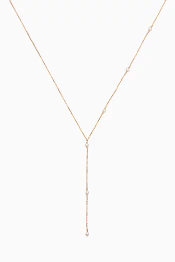 Red Carpet Constellation Half Pearls Necklace in 18kt Yellow Gold    