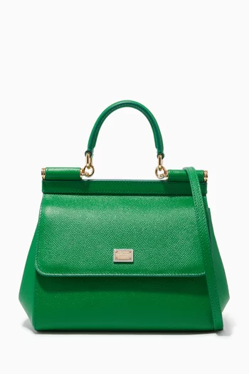 Sicily Small Top Handle Bag in Dauphine Leather