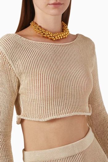 Cluster Choker Necklace in 22kt Gold-plated Bronze