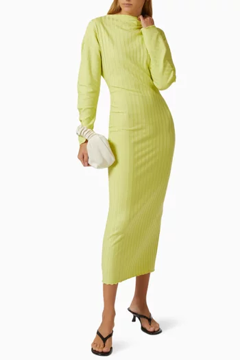 Zippie Midi Dress in Ribbed Micro Modal