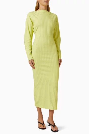 Zippie Midi Dress in Ribbed Micro Modal