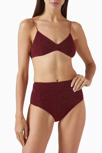 Lumière High-waist Bikini Set in Lurex