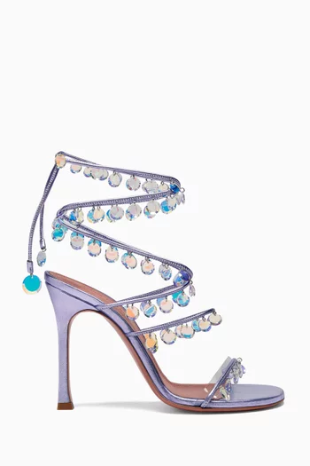 Tina 105 Pendant-charms Lace-up Heels in Metallic Nappa