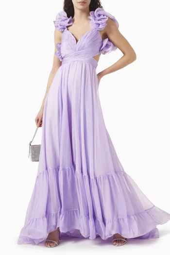 Ruffle Tiered Gown in Chiffon