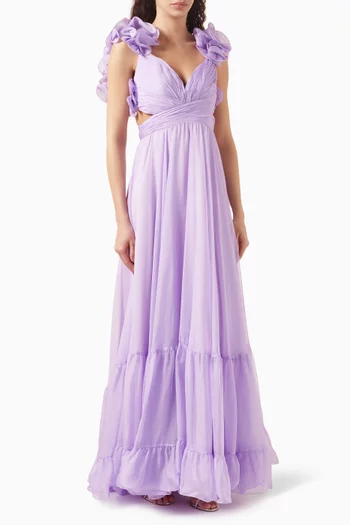 Ruffle Tiered Gown in Chiffon