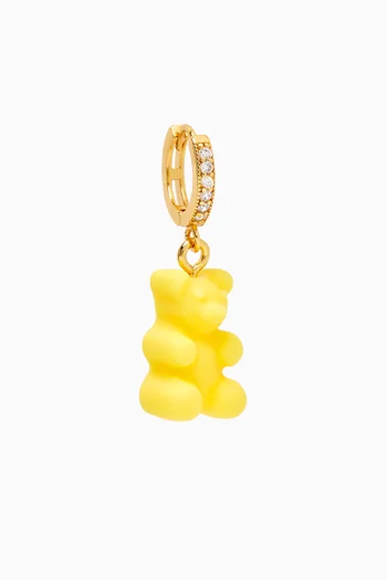 Nostalgia Bear Single Earring in 18kt Gold Plating & Resin