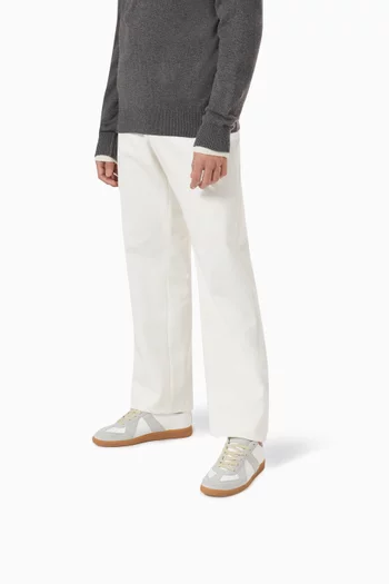 سنيكرز ريبليكا أسفل الكاحل بشعار الماركة جلد عجل وشمواه