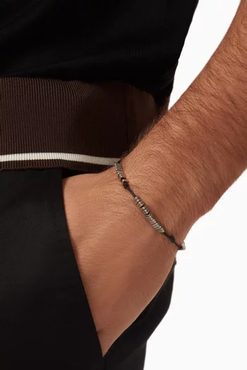 The Miles Beaded Bracelet in Cord & Silver Plating