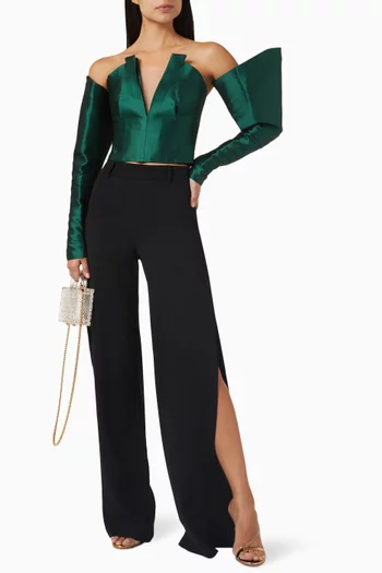 High-Rise Slit Pants