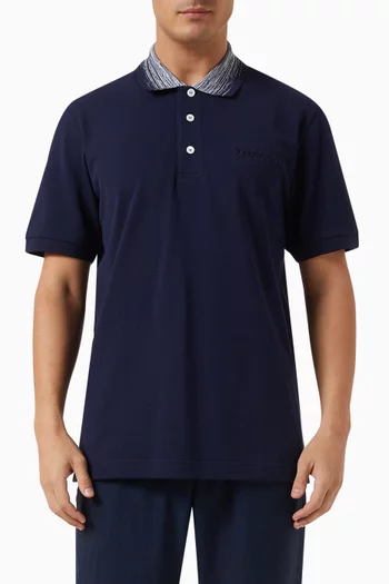 Embroidered Logo Polo Shirt in Cotton