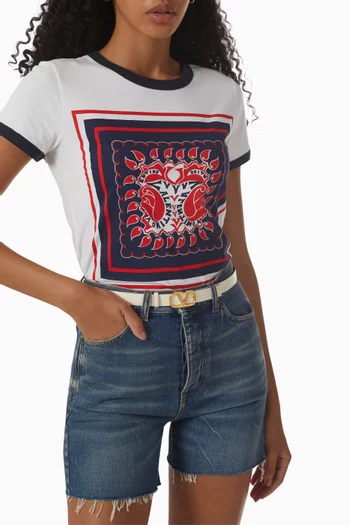 Valentino Garavani VLogo Signature Reversible Belt in Shiny Calfskin