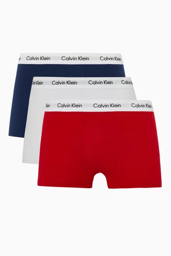 Logo Low-rise Trunks in Stretch Cotton, Set of 3
