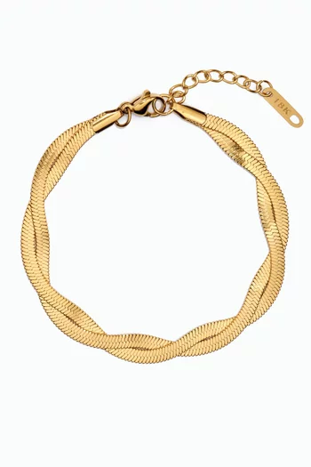 Raia Ripple Bracelet in 18kt Gold-plated Stainless Steel