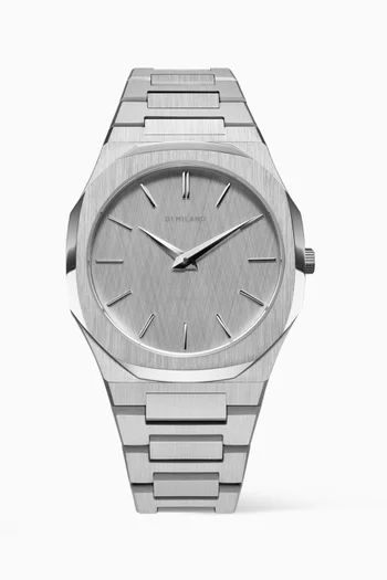 Linen Ultra Thin Quartz Stainless Steel Watch, 40mm