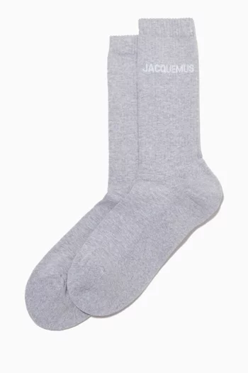 Logo Crew Socks in Organic Cotton-blend