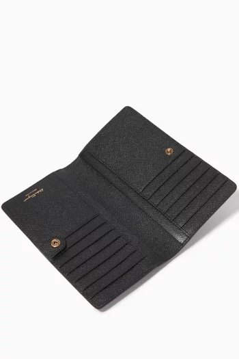 Gancini Continental Wallet in Hammered Calf Leather