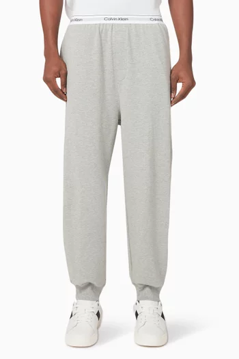 Buy Calvin Klein Grey Logo Sweatpants in Cotton For Men Online Ounass Oman
